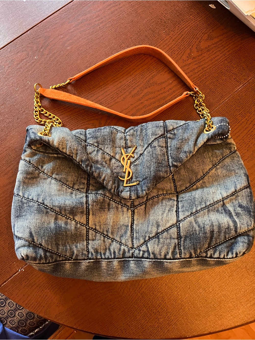 Denim shoulder bag
